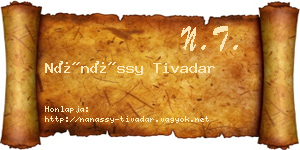 Nánássy Tivadar névjegykártya