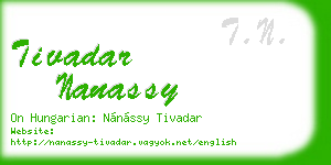 tivadar nanassy business card