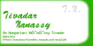 tivadar nanassy business card